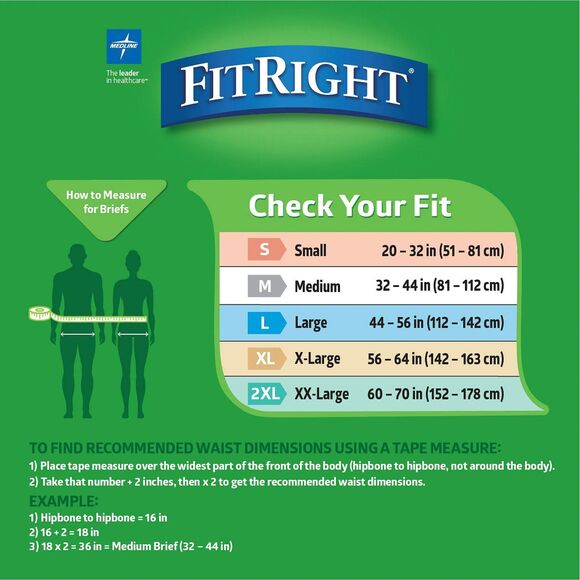 FitRight OptiFit Incontinence Briefs Disposable Unisex Briefs Heavy Absorbency L - Picture 7 of 7
